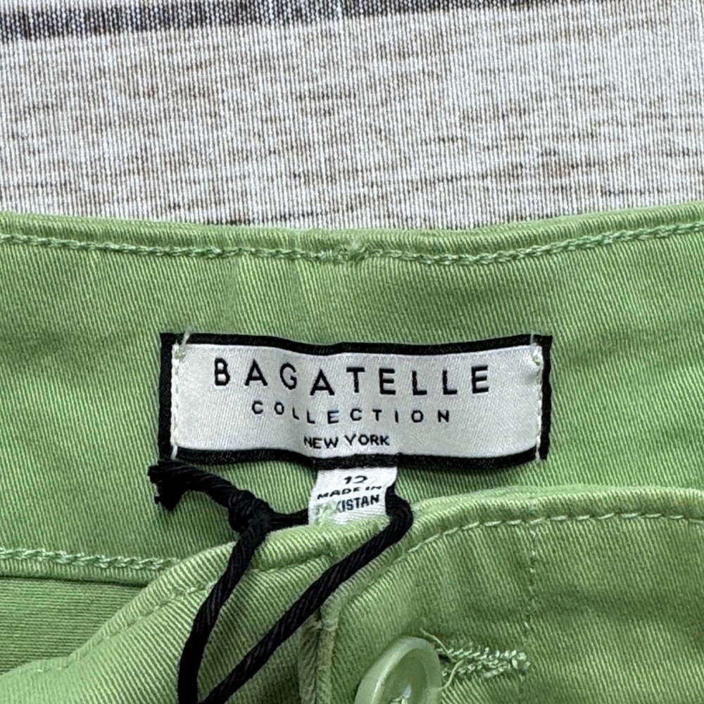 NEW Bagatelle Collection Pants Women's 12 Green Cropped High Rise Wide Leg Baggy - Picture 8 of 9